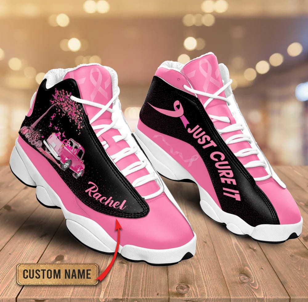 Sportswearmerch Breast Cancer Just Cure It AJ13 Sneakers Shoes For Men And Women