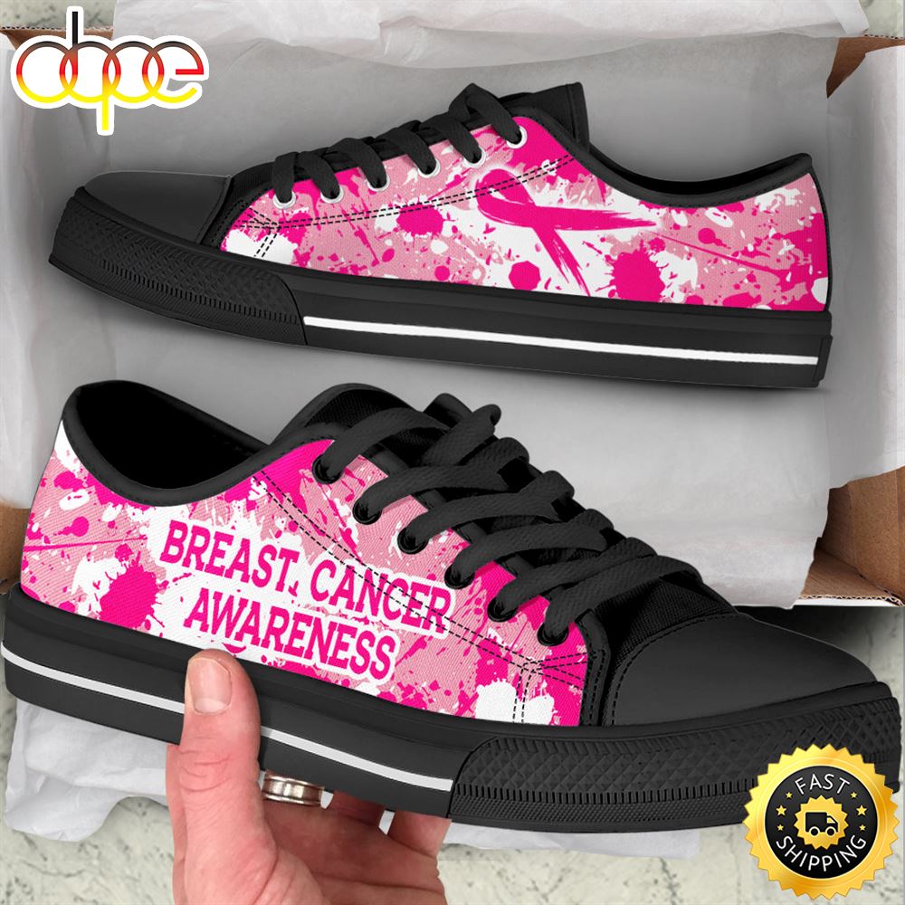 Sportswearmerch Breast Cancer Low Top Canvas Sneakers Shoes For Men And Women