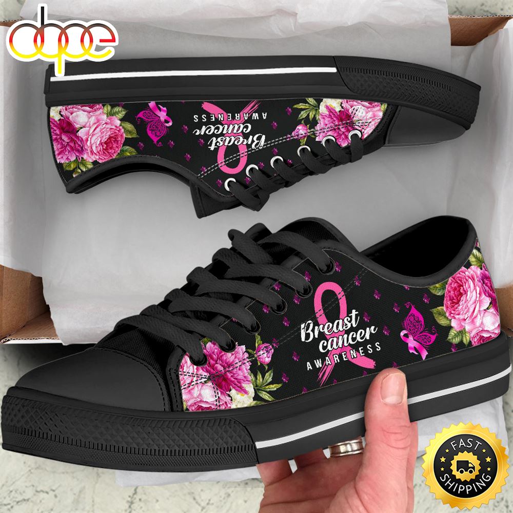 Sportswearmerch Breast Cancer Low Top Canvas Sneakers Shoes For Men And Women