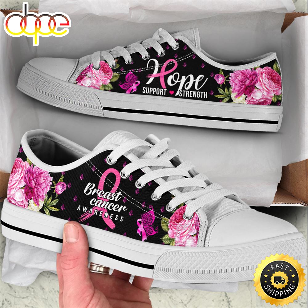 Sportswearmerch Breast Cancer Low Top Canvas Sneakers Shoes For Men And Women