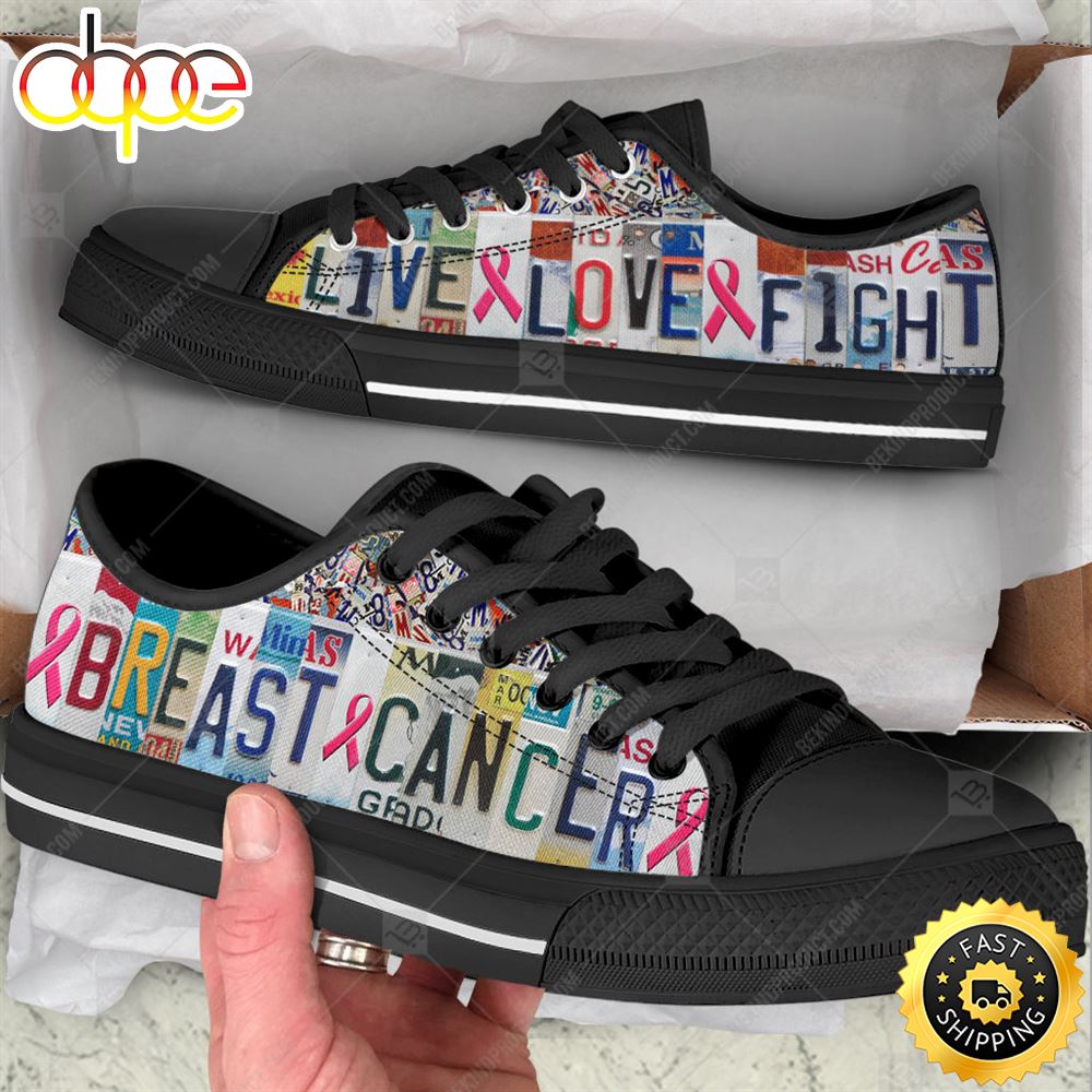 Sportswearmerch Breast Cancer Low Top Canvas Sneakers Shoes For Men And Women
