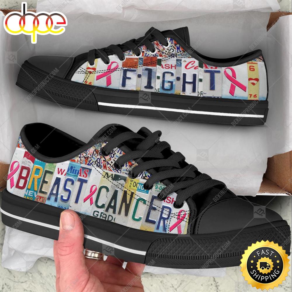 Sportswearmerch Breast Cancer Low Top Canvas Sneakers Shoes For Men And Women