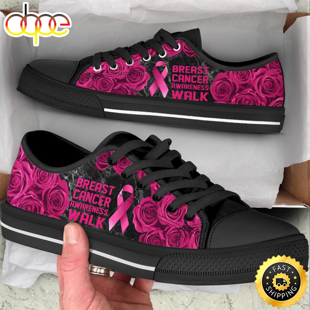Sportswearmerch Breast Cancer Shoes Awareness Walk Low Top Canvas Sneakers Shoes For Men And Women