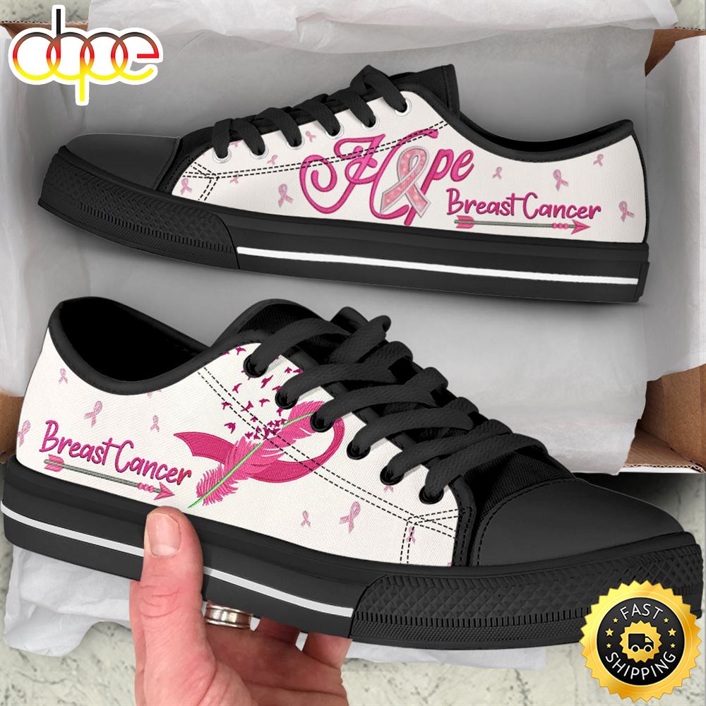 Sportswearmerch Breast Cancer Shoes Hope Low Top Canvas Sneakers Shoes For Men And Women