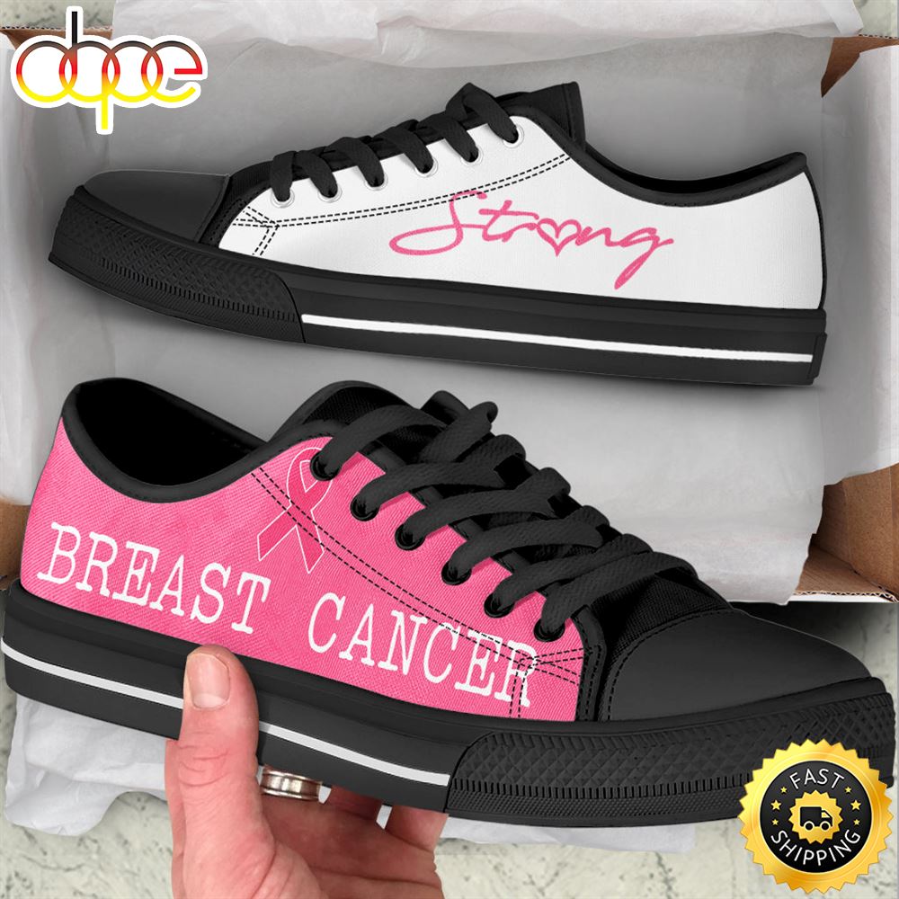 Sportswearmerch Breast Cancer Shoes Strong Low Top Canvas Sneakers Shoes For Men And Women