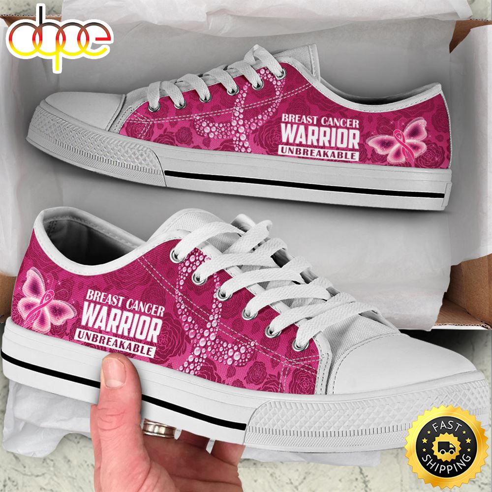 Sportswearmerch Breast Cancer Shoes Warrior Bf Low Top Canvas Sneakers Shoes For Men And Women