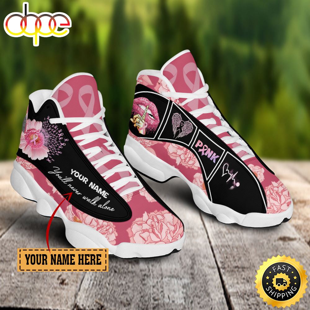 Sportswearmerch Breast Cancer You'll Never Walk Alone Flower AJ13 Sneakers Shoes For Men And Women