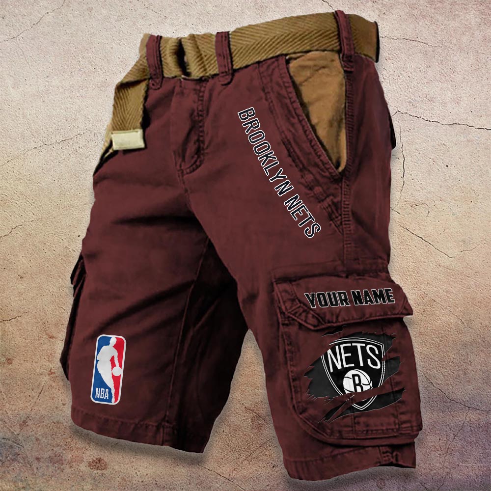 Sportswearmerch Brooklyn Nets NBA Denim Short For Fan