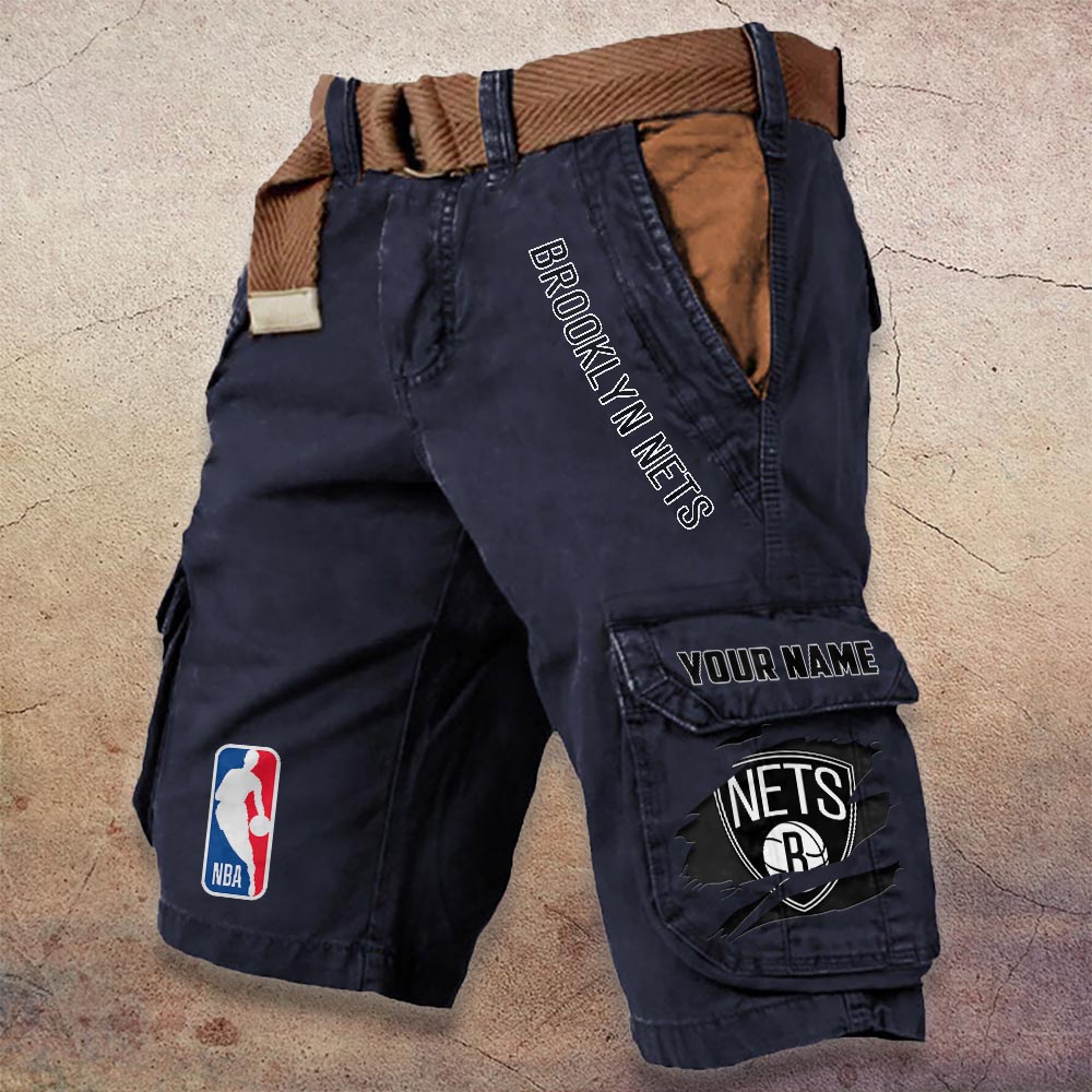 Sportswearmerch Brooklyn Nets NBA Denim Short For Fan