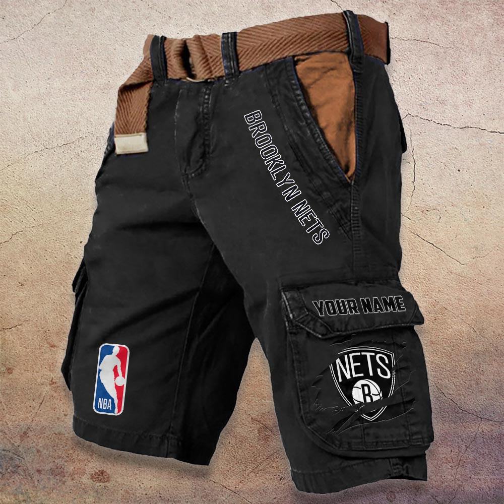 Sportswearmerch Brooklyn Nets NBA Denim Short For Fan