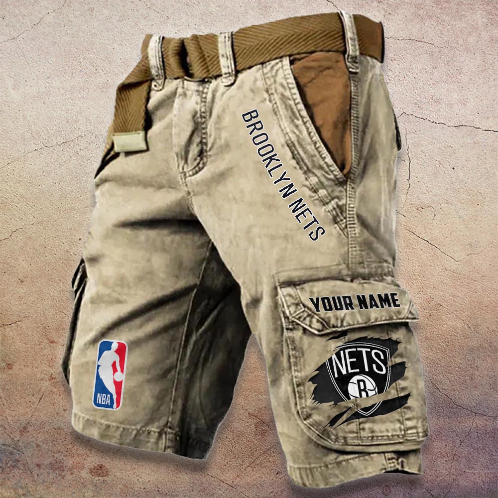 Sportswearmerch Brooklyn Nets NBA Denim Short For Fan