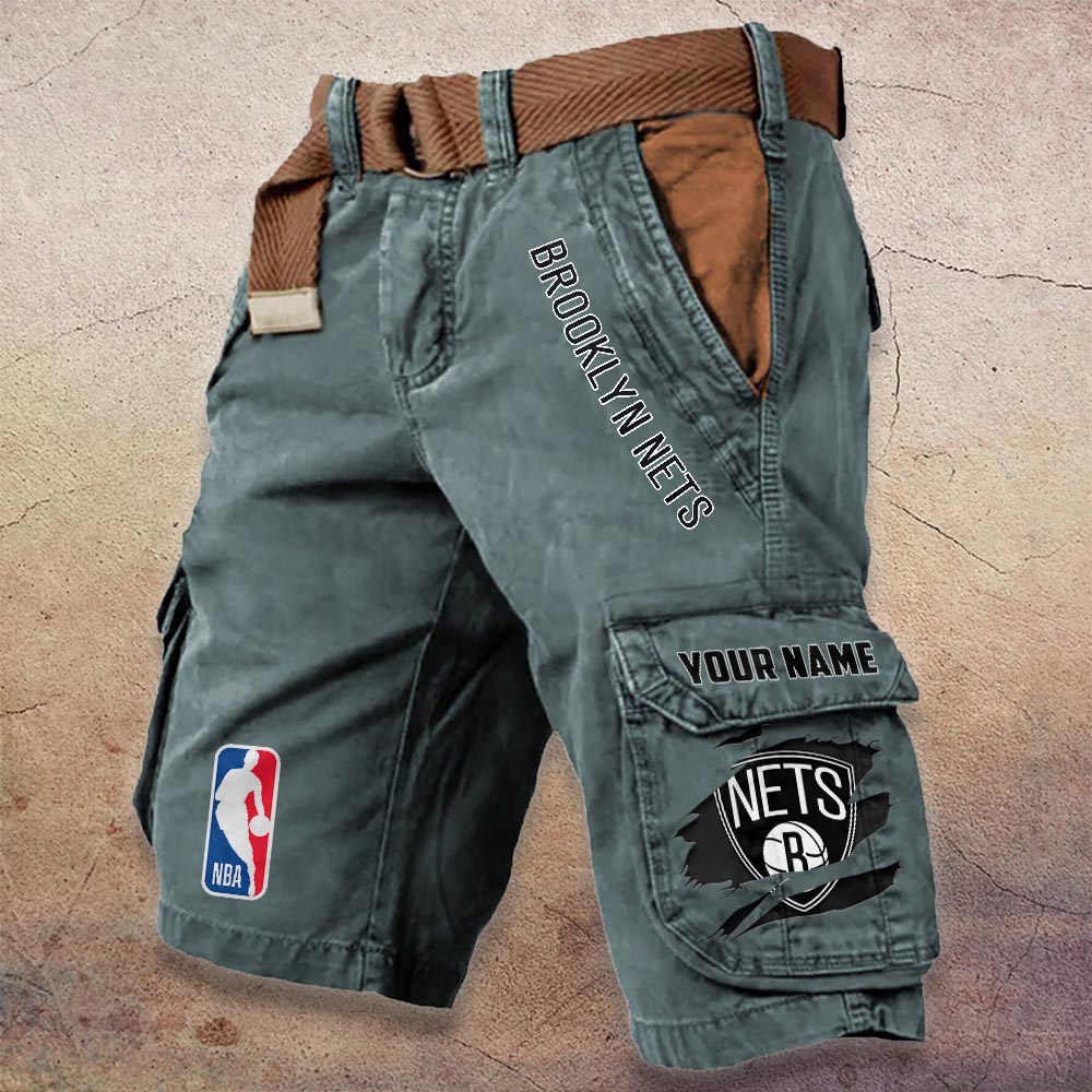 Sportswearmerch Brooklyn Nets NBA Denim Short For Fan