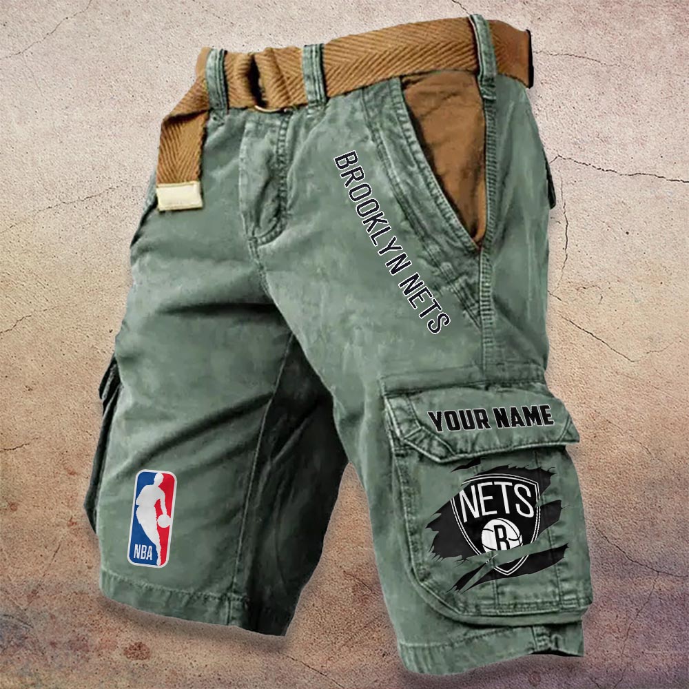 Sportswearmerch Brooklyn Nets NBA Denim Short For Fan