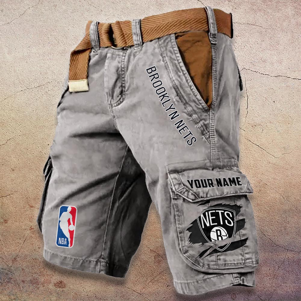 Sportswearmerch Brooklyn Nets NBA Denim Short For Fan