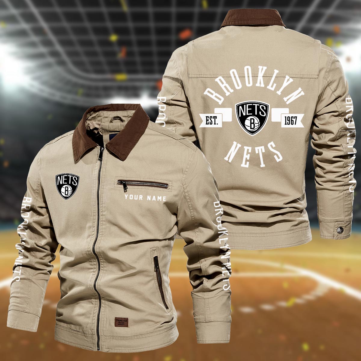 Sportswearmerch Brooklyn Nets NBA Lapel Jacket For Fan