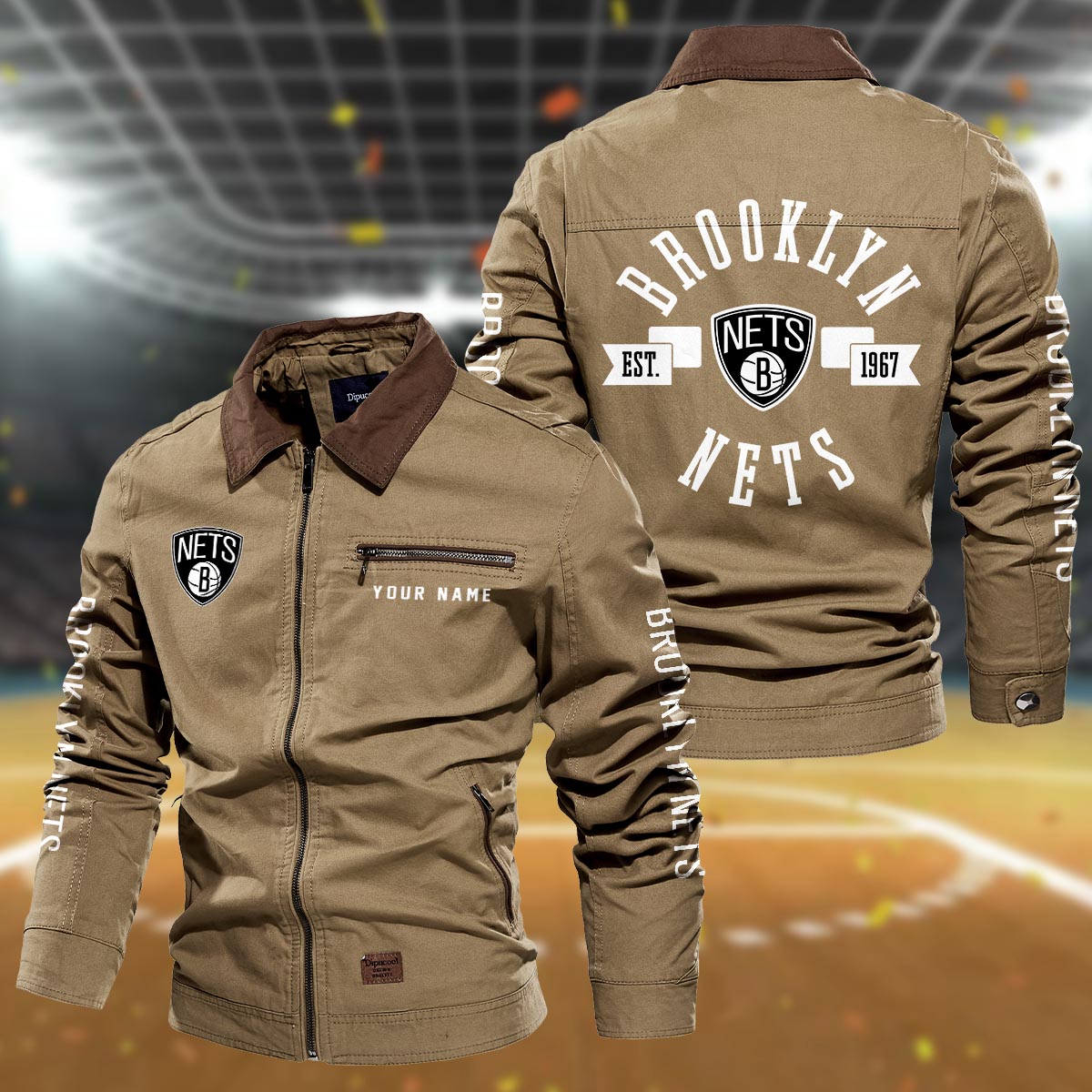 Sportswearmerch Brooklyn Nets NBA Lapel Jacket For Fan