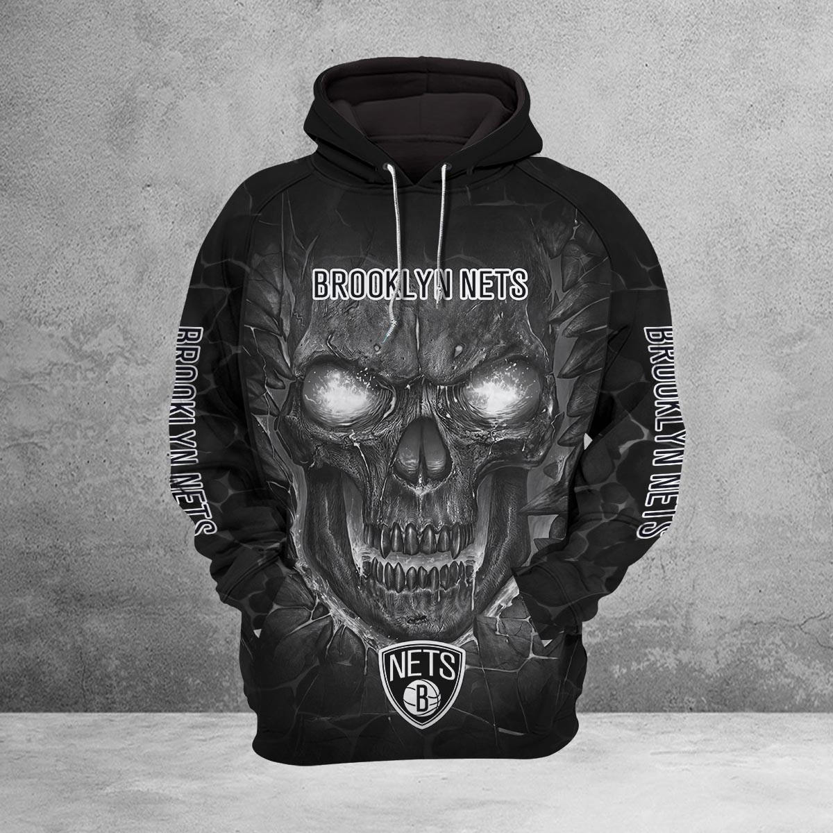 Sportswearmerch Brooklyn Nets NBA Lava Skull Hoodie For Fan