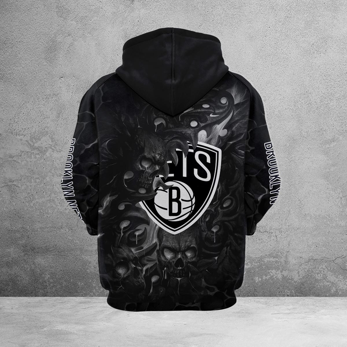 Sportswearmerch Brooklyn Nets NBA Lava Skull Hoodie For Fan
