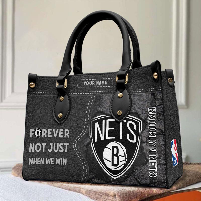 Sportswearmerch Brooklyn Nets NBA Leather Handbag For Fan