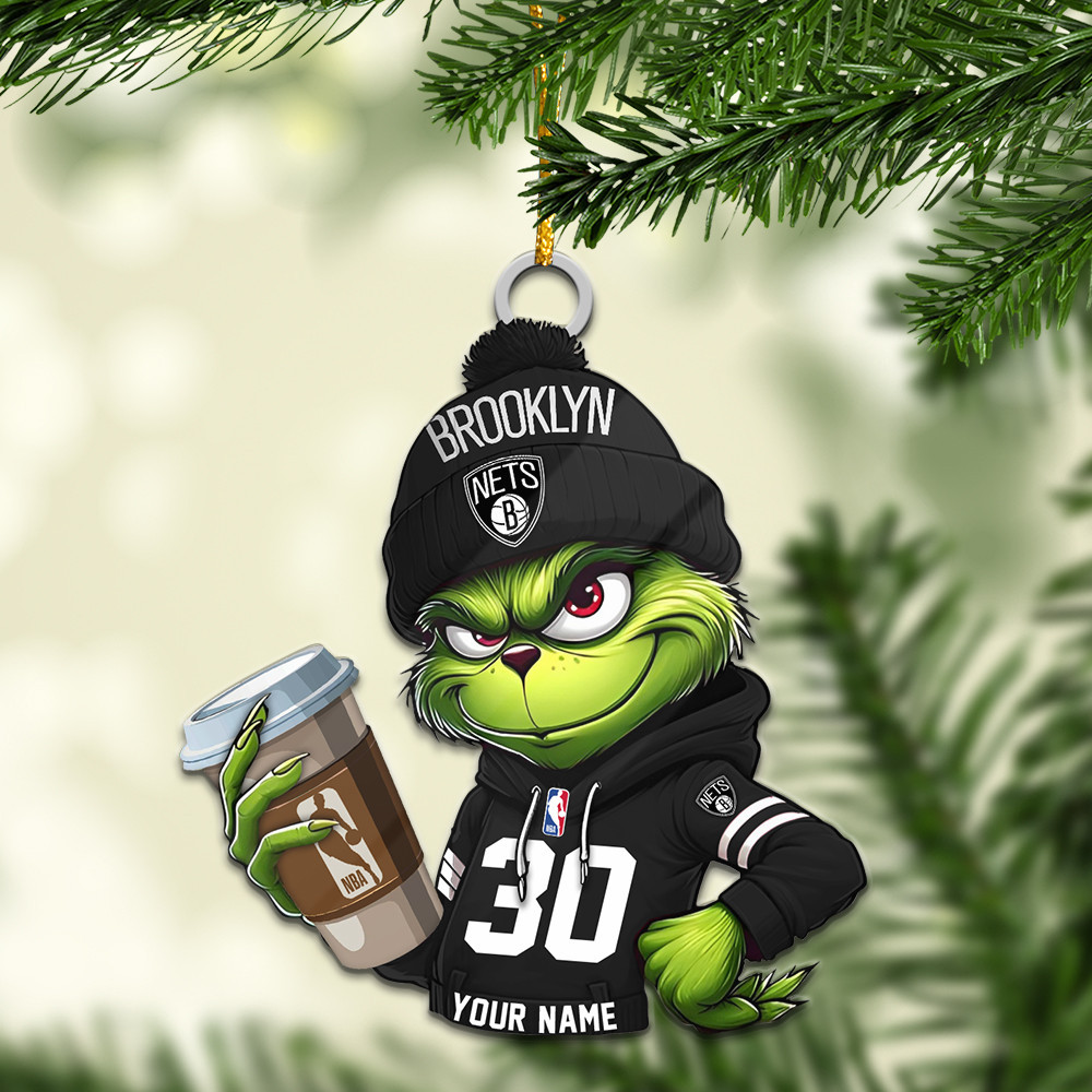 Sportswearmerch Brooklyn Nets NBA Personalized Acrylic Ornament For Fans