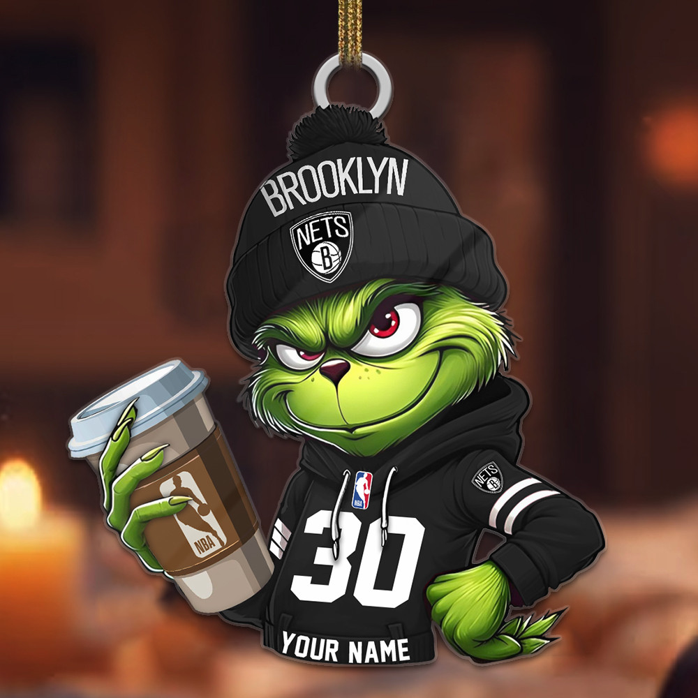 Sportswearmerch Brooklyn Nets NBA Personalized Acrylic Ornament For Fans