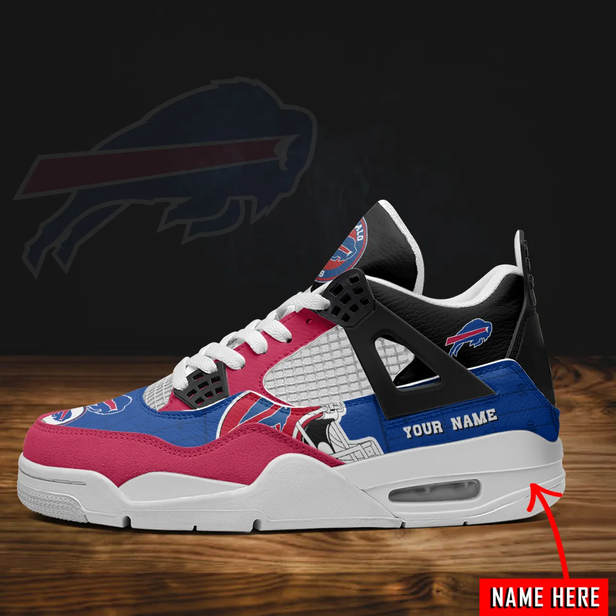 Sportswearmerch Buffalo Bills NFL Air Jordan 4 Sneaker AJ4 Sneakers Shoes For Men And Women