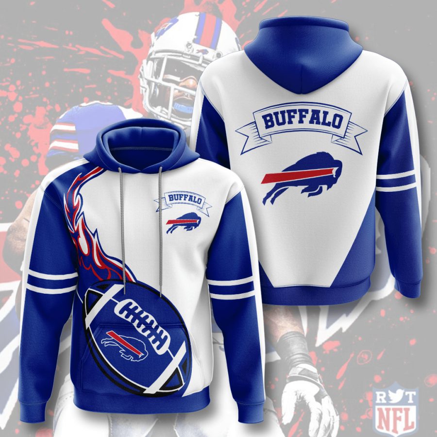 Sportswearmerch Buffalo Bills NFL Blue Fire Personalized Hoodie For Fan
