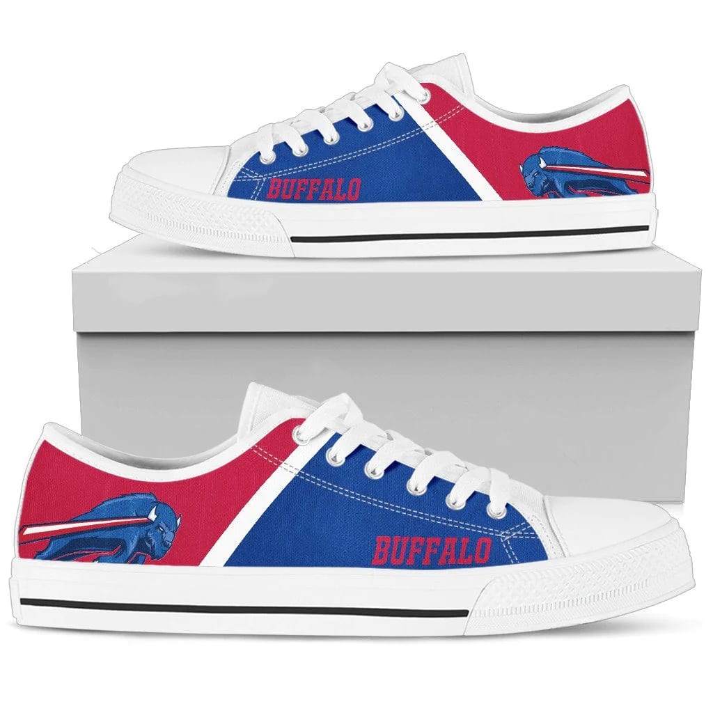 Sportswearmerch Buffalo Bills NFL Casual Sneakers White Low Top Canvas Sneakers Shoes For Men And Women