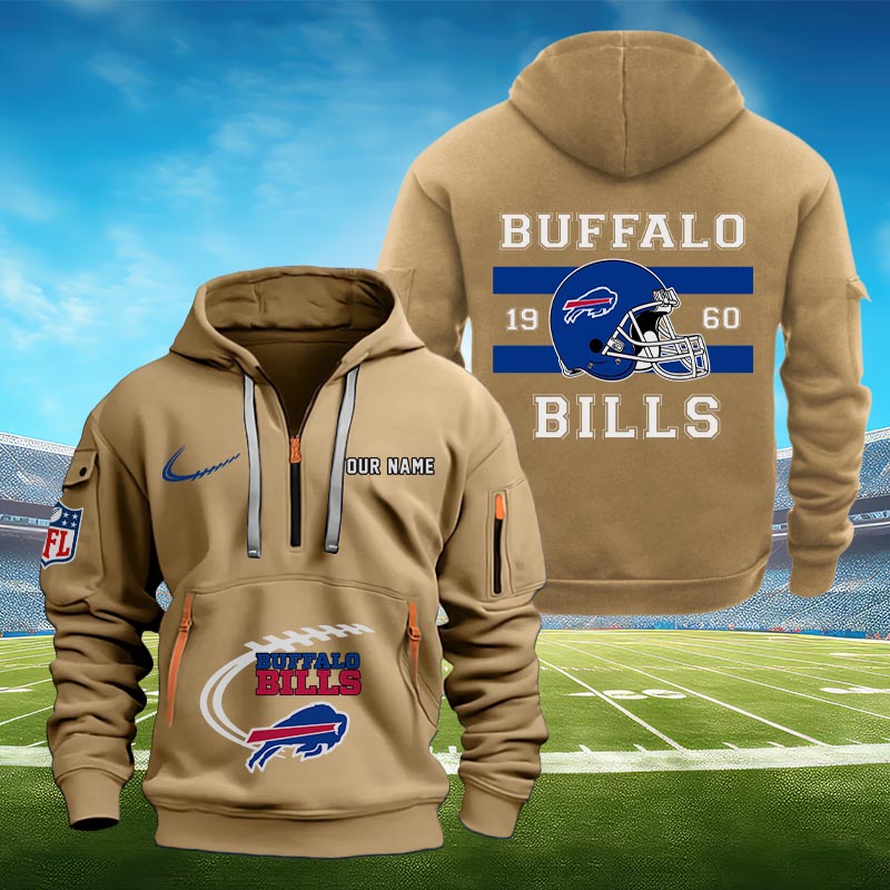 Sportswearmerch Buffalo Bills NFL Half Zip Hoodie Personalized For Fan