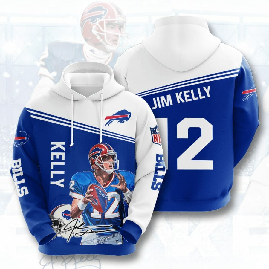 Sportswearmerch Buffalo Bills NFL Jim Kelly Personalized Hoodie For Fan
