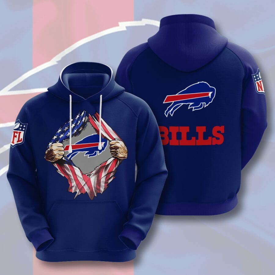 Sportswearmerch Buffalo Bills NFL Tearing Open Logo Personalized Hoodie For Fan