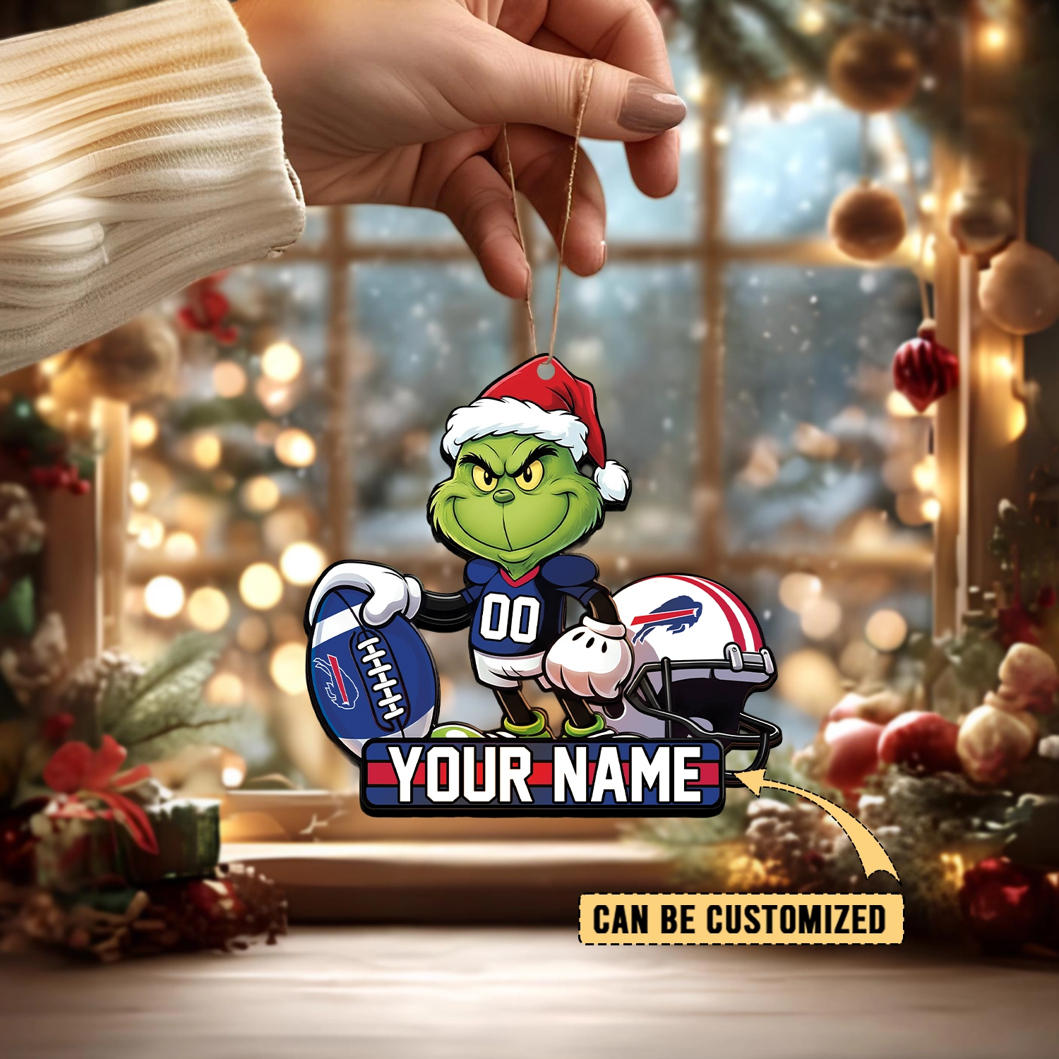 Sportswearmerch Buffalo Bills NFL The Grinch x Christmas Acrylic Ornament Gift For Fan