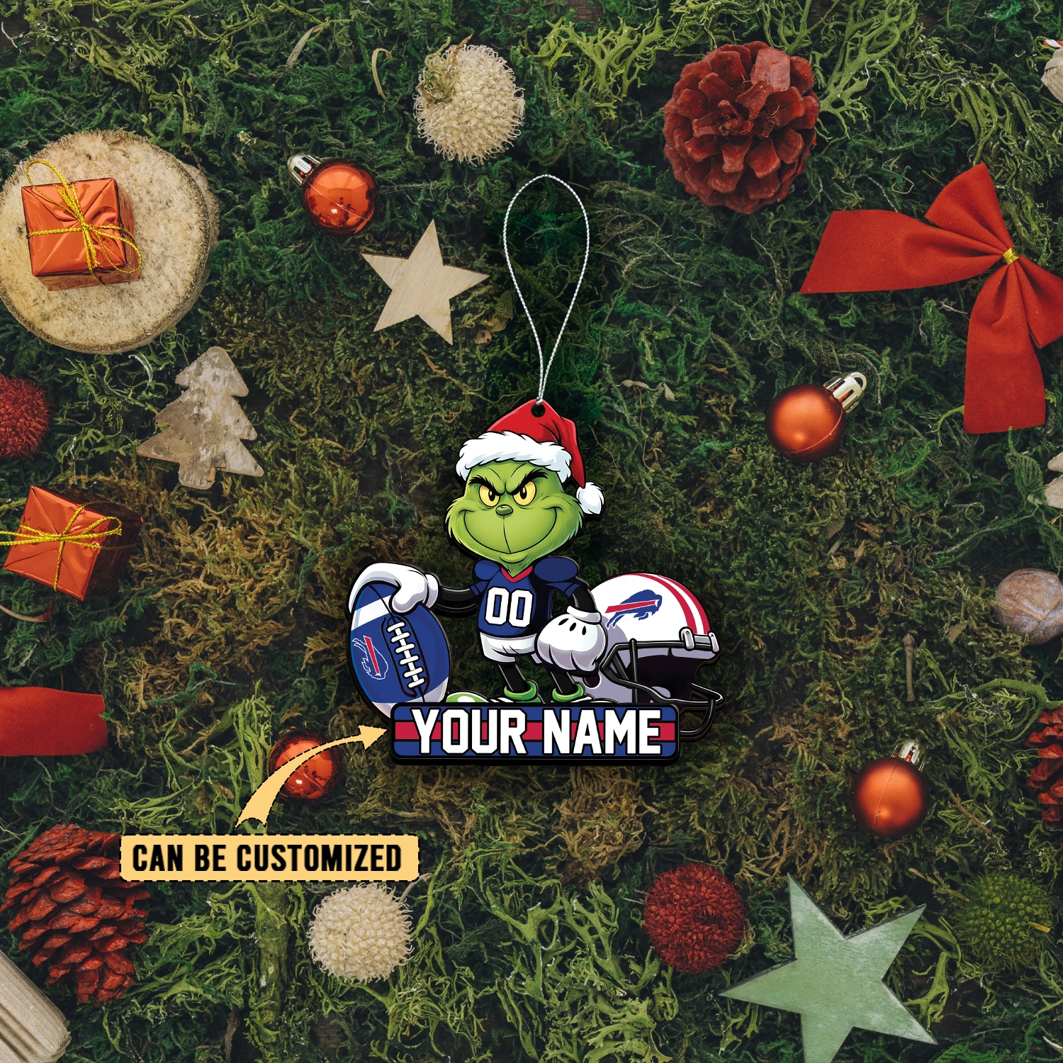Sportswearmerch Buffalo Bills NFL The Grinch x Christmas Acrylic Ornament Gift For Fan