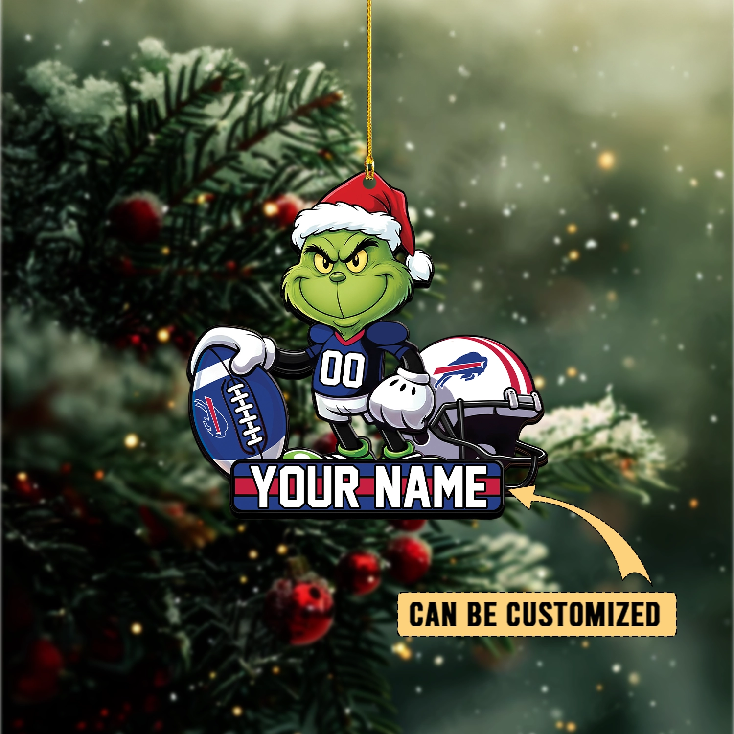 Sportswearmerch Buffalo Bills NFL The Grinch x Christmas Acrylic Ornament Gift For Fan