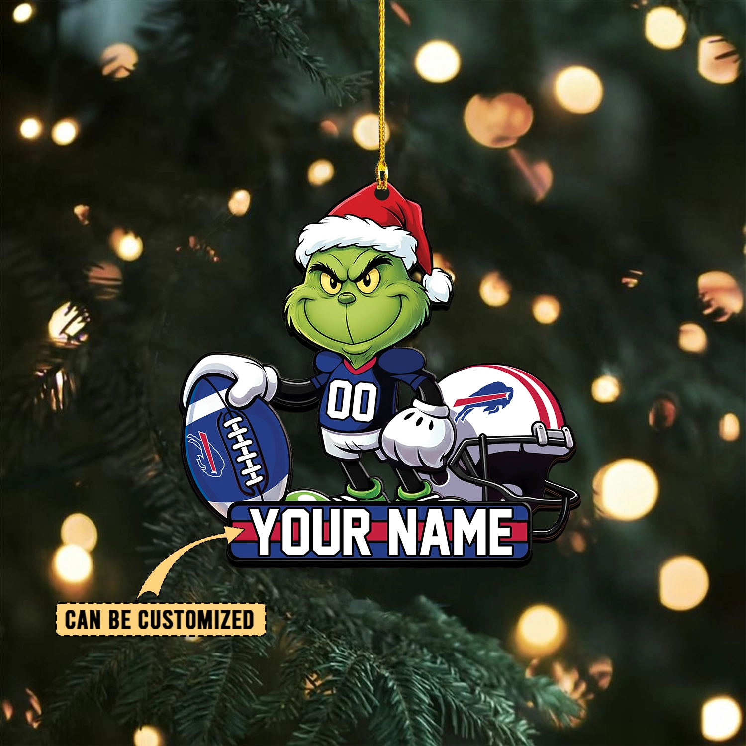 Sportswearmerch Buffalo Bills NFL The Grinch x Christmas Acrylic Ornament Gift For Fan