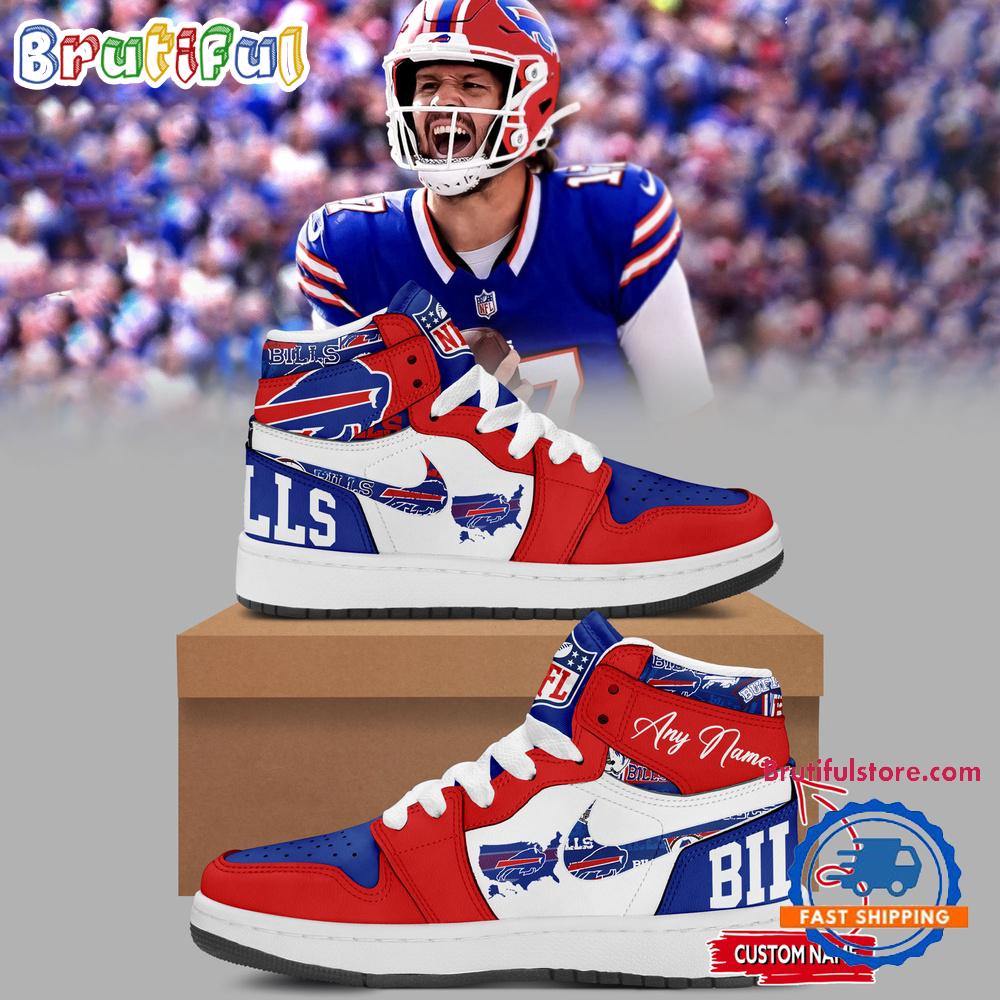 Sportswearmerch Buffalo Bills NFL Throwback New Design AJ1 High Sneakers Shoes For Men And Women
