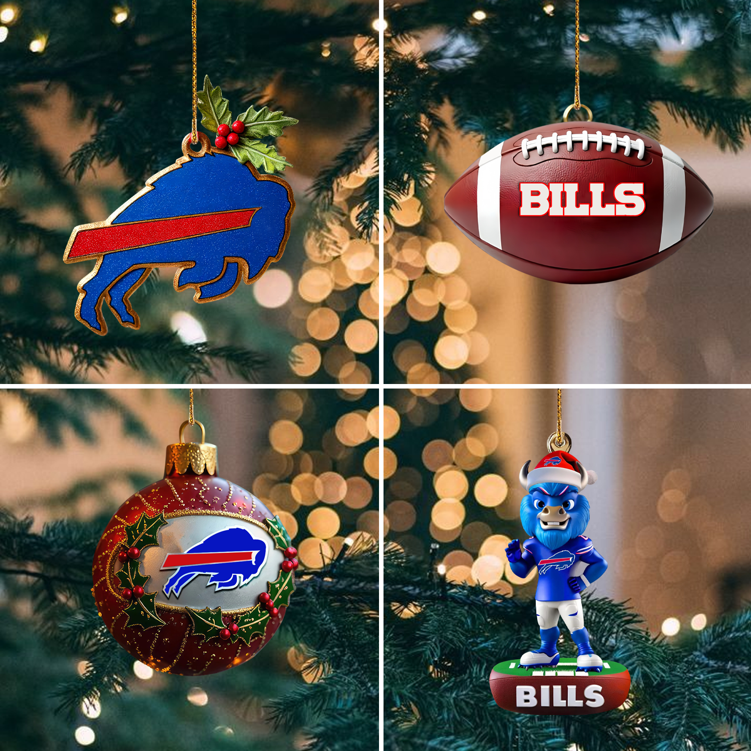 Sportswearmerch Buffalo Bills NFL x Christmas Acrylic Ornament Gift For Fan