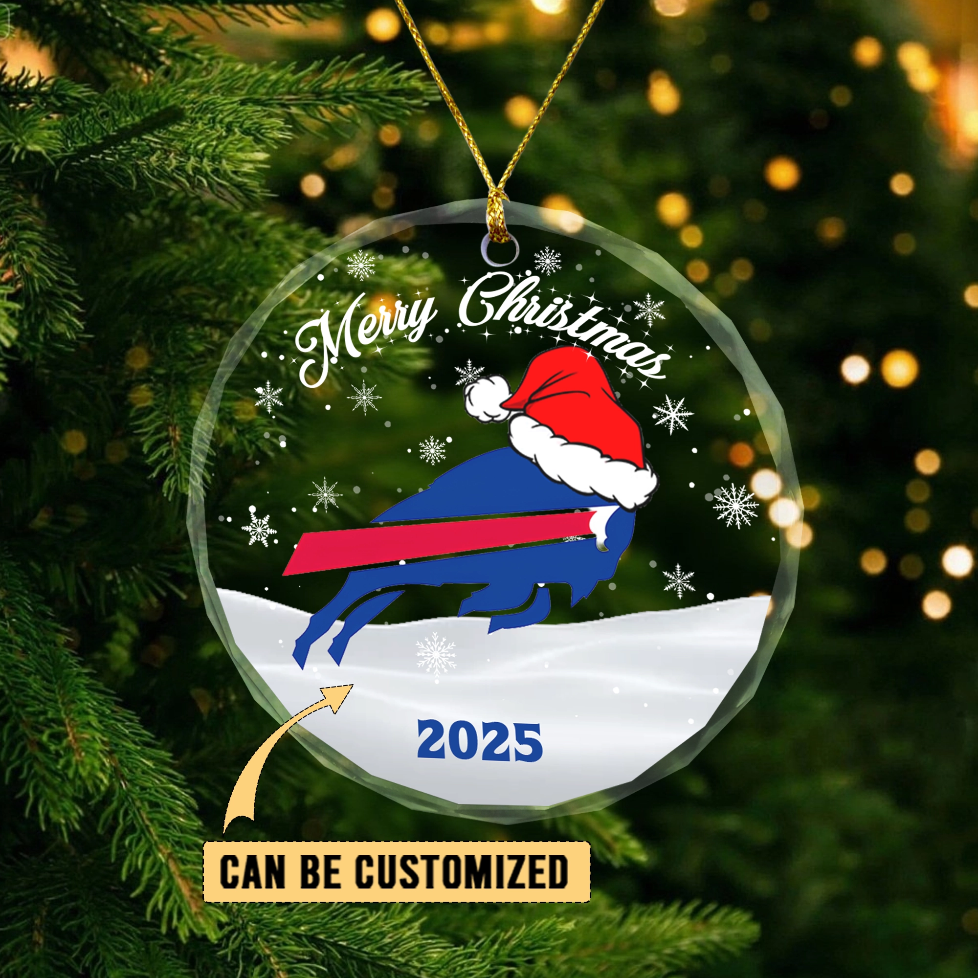 Sportswearmerch Buffalo Bills NFL x Christmas Glass Ornament Gift For Fan