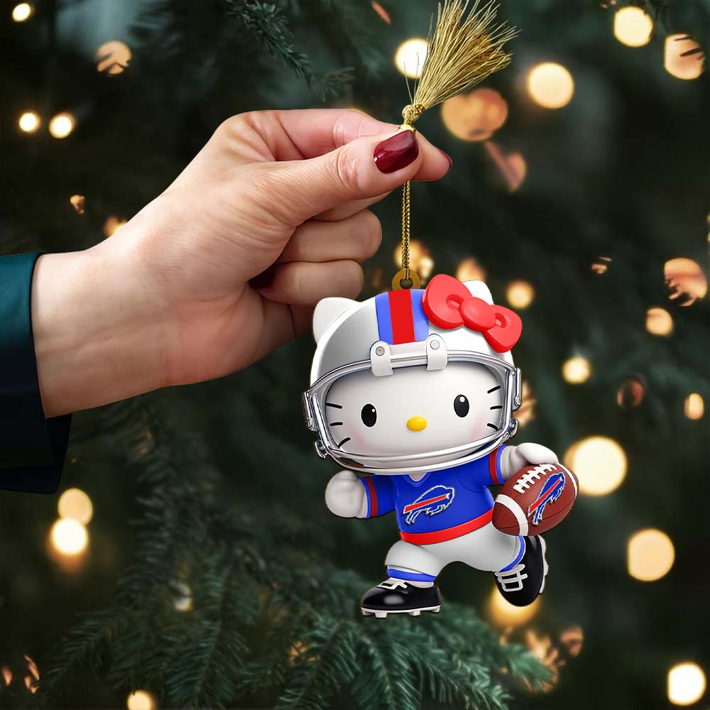 Sportswearmerch Buffalo Bills NFL x Hello Kitty Personalized Acrylic Ornament Gift For Fans