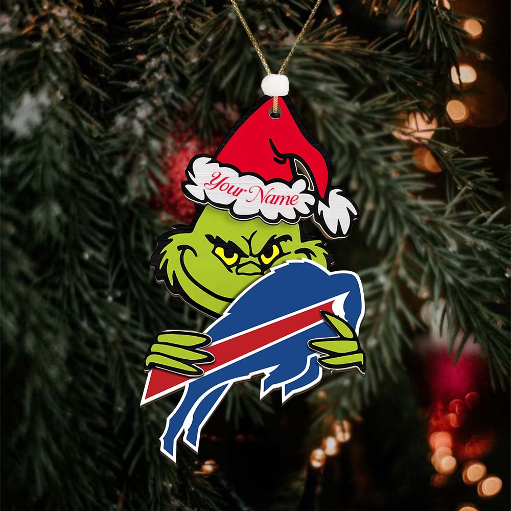 Sportswearmerch Buffalo Bills NFL x The Grinch Christmas Acrylic Ornament Gift For Fans
