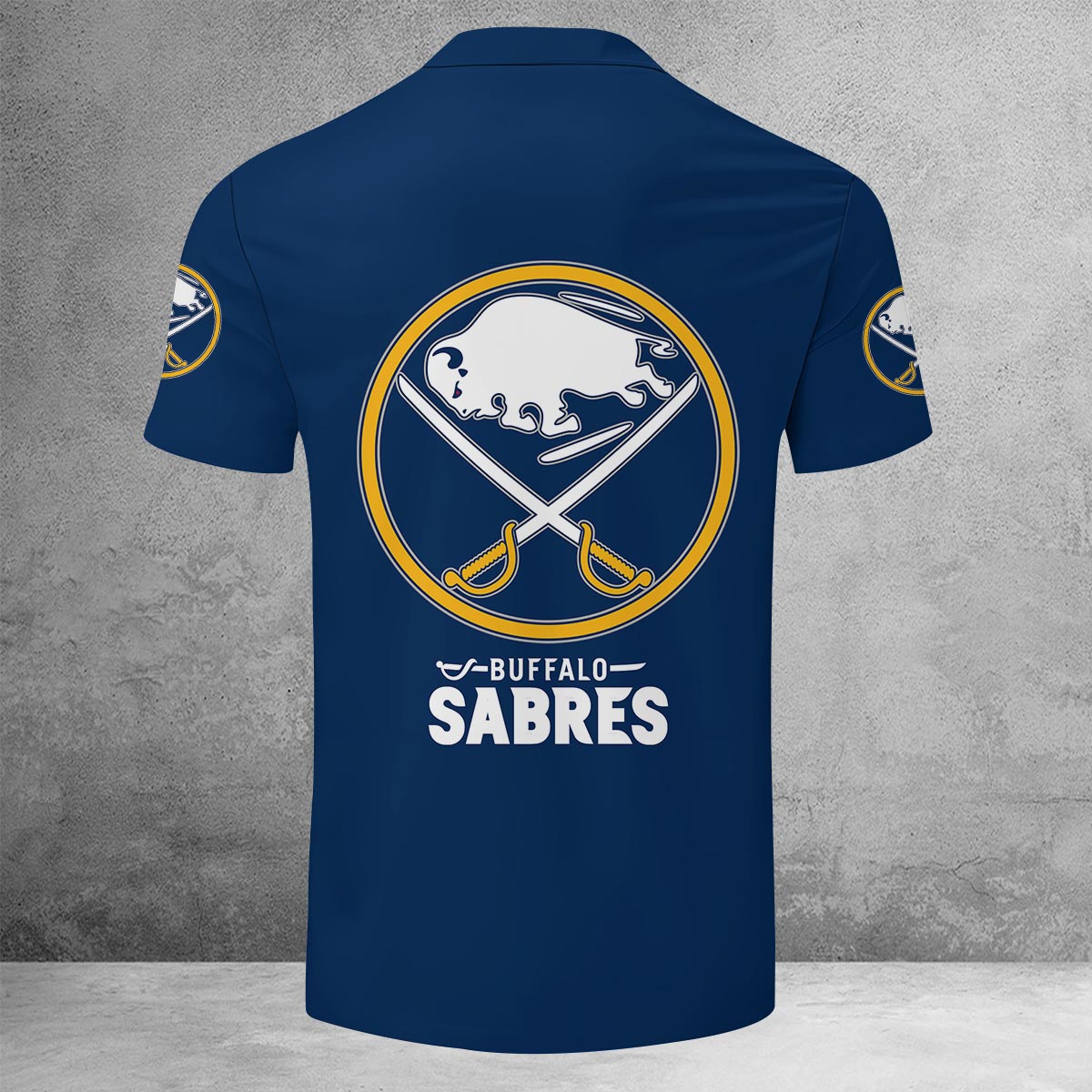 Sportswearmerch Buffalo Sabres NHL Lapel Zip Polo Shirt For Fan