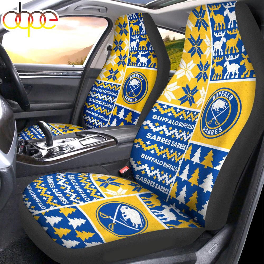 Sportswearmerch Buffalo Sabres NHL Ugly Christmas Car Seat Covers For Fan
