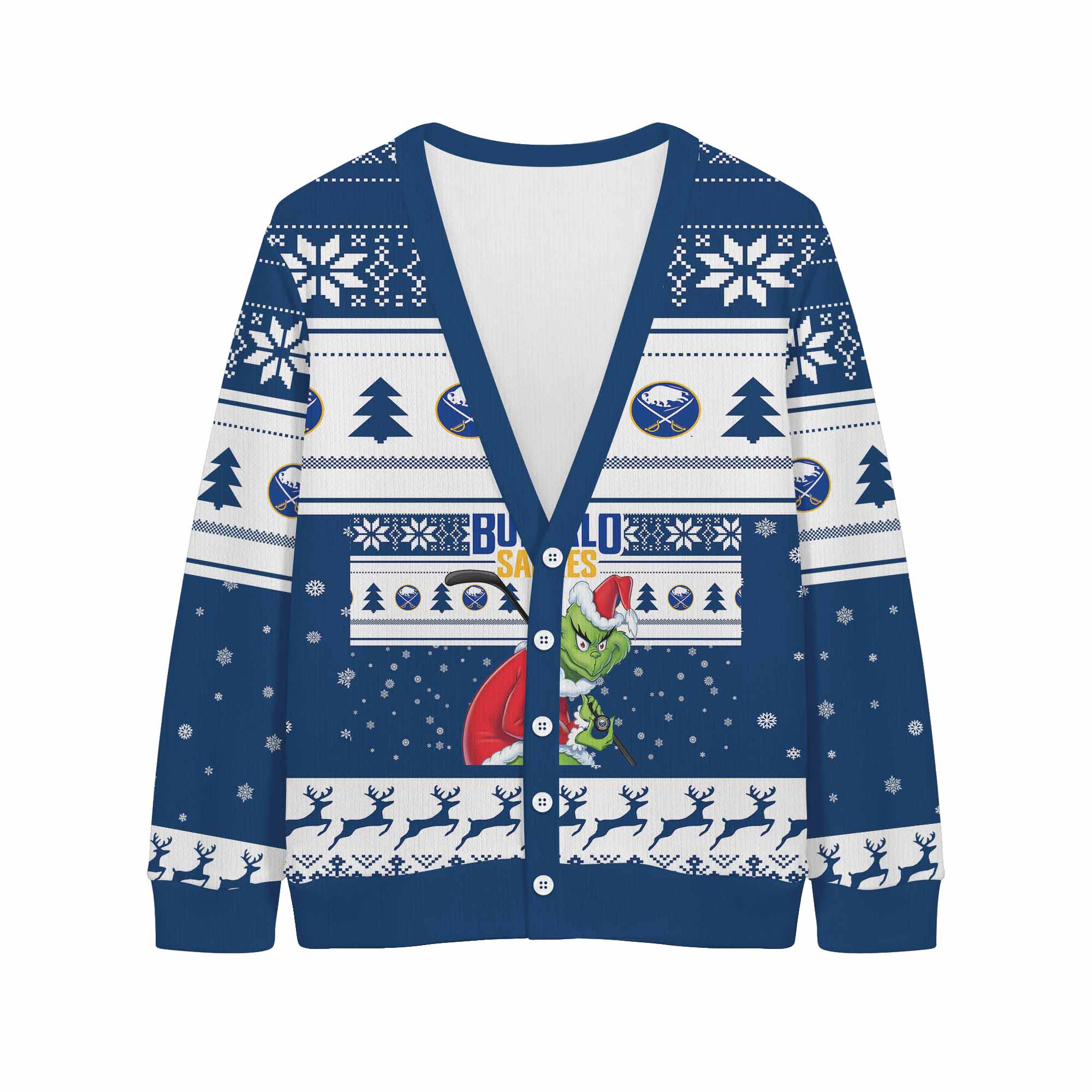 Sportswearmerch Buffalo Sabres NHL x Grinch Christmas Cardigan For Fan