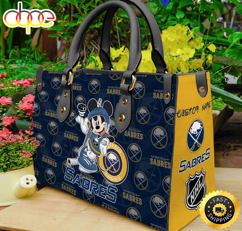 Sportswearmerch Buffalo Sabres NHL x Mickey Women Leather Hand Bag For Fan