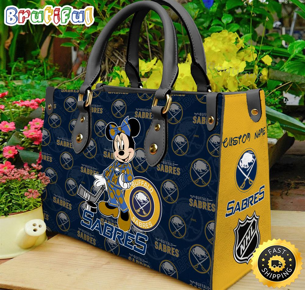 Sportswearmerch Buffalo Sabres NHL x Minnie Leather Handbag For Fan