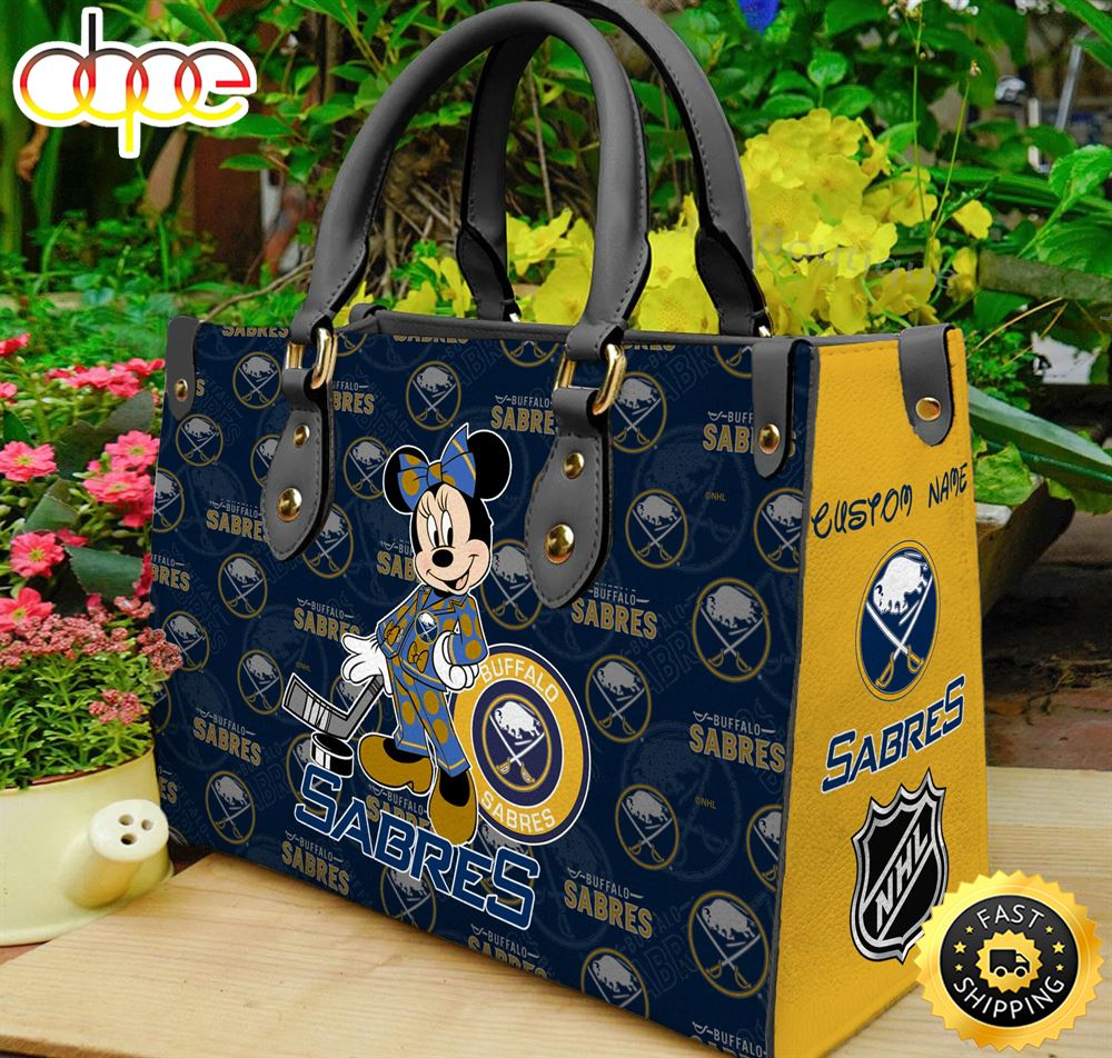 Sportswearmerch Buffalo Sabres NHL x Minnie Women Leather Hand Bag For Fan