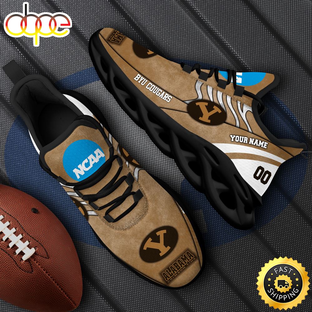 Sportswearmerch BYU Cougars NCAA Black Max Soul Shoes Sneakers For Men And Women