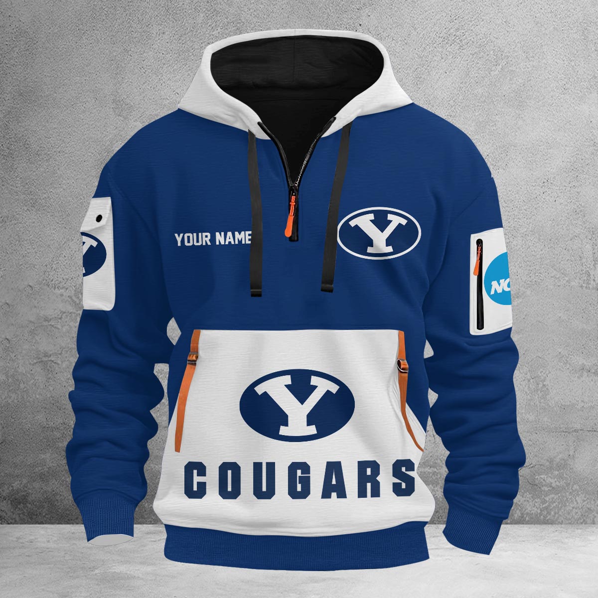 Sportswearmerch BYU Cougars NCAA Half Zip Hoodie Personalized For Fan