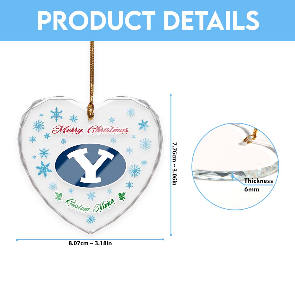 Sportswearmerch BYU Cougars NCAA x Christmas Glass Ornament Gift For Fans