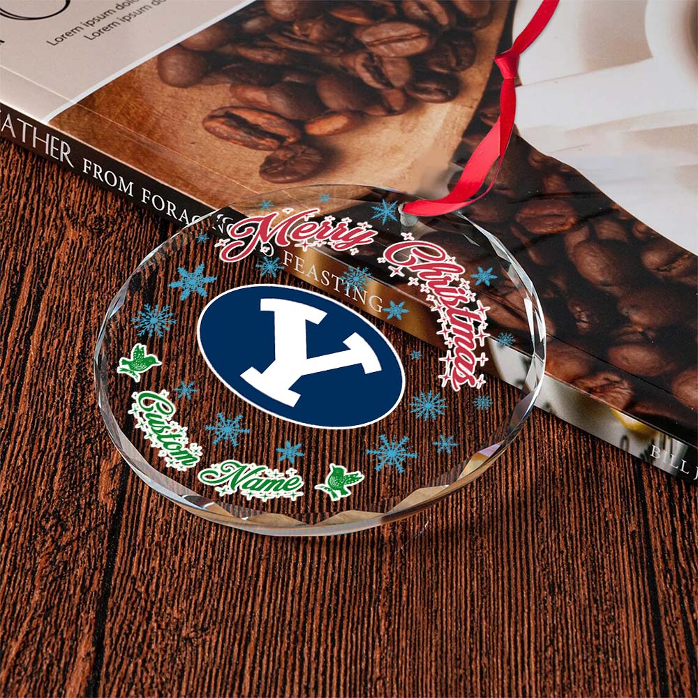 Sportswearmerch BYU Cougars NCAA x Christmas Glass Ornament Gift For Fans